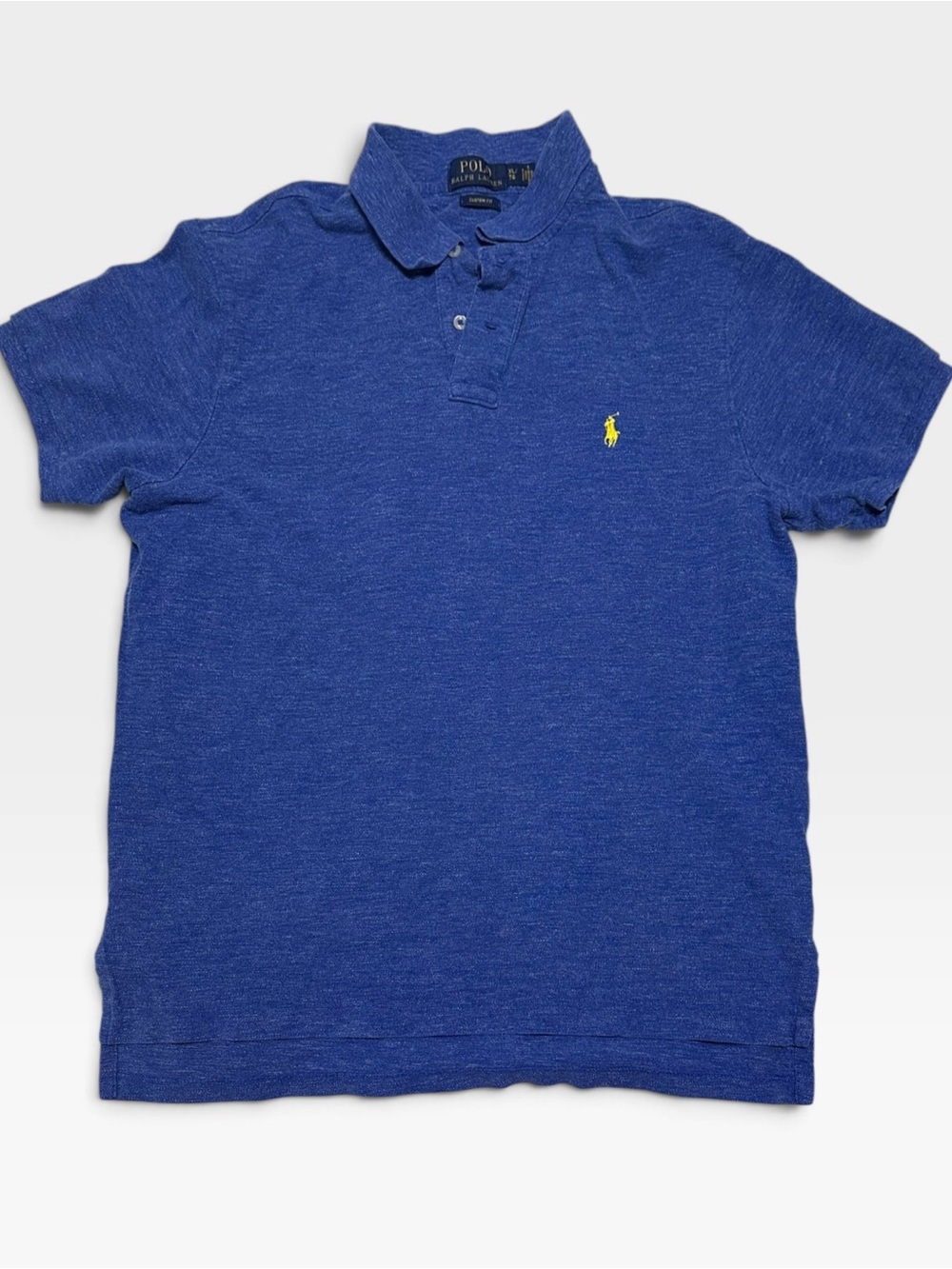 Polo by Ralph Lauren Heathered Royal Blue Polo with Yellow Pony Logo